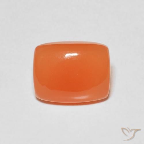 2.09ct Natural Naranja melocotón vívido Piedra de Luna, Forma Cojín, Translúcido