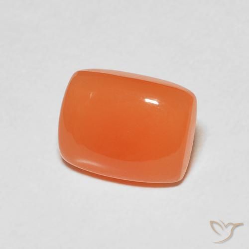 Piedra de Luna Naranja melocotón vívido natural de 2.09 ct, Forma Cojín, Translúcido