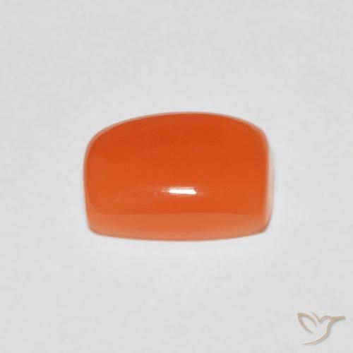 Piedra de Luna Naranja melocotón vívido natural de 2.09 ct, Forma Cojín, Translúcido