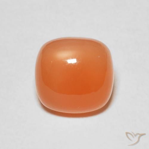2.40ct Natural Naranja rojizo Piedra de Luna, Forma Cojín, Translúcido