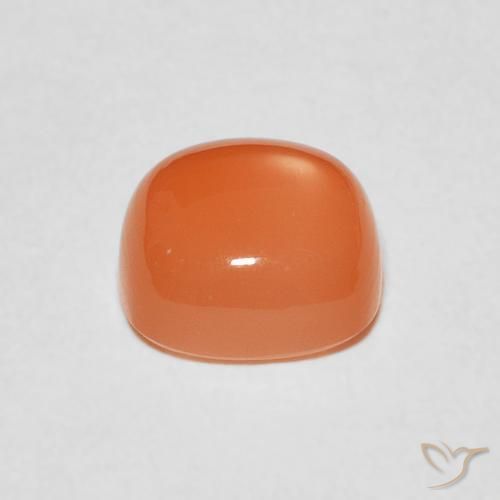Piedra de Luna Naranja rojizo natural de 2.40 ct, Forma Cojín, Translúcido