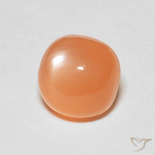 Piedra de Luna Naranja rojizo claro natural de 2.42 ct, Forma Cojín, Translúcido