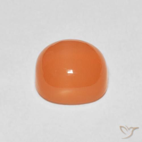 Piedra de Luna Naranja rojizo claro natural de 2.42 ct, Forma Cojín, Translúcido