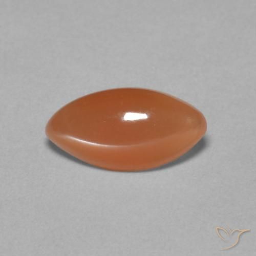 0.85ct Natural Naranja oscuro Piedra de Luna, Marquesa, Translúcido