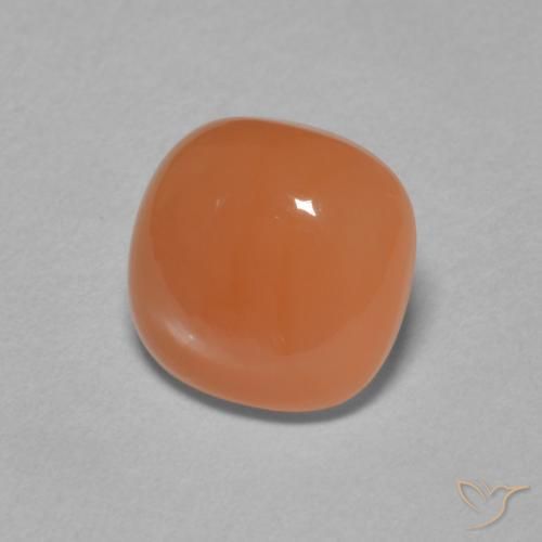 Piedra de Luna Naranja rojizo natural de 2.10 ct, Forma Cojín, Translúcido