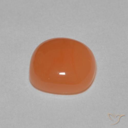 Piedra de Luna Naranja rojizo natural de 2.10 ct, Forma Cojín, Translúcido