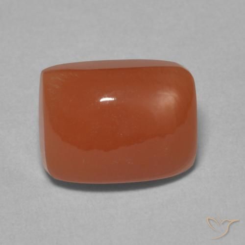 2.46ct Natural Ámbar naranja Piedra de Luna, Forma Cojín, Translúcido