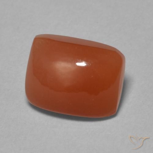 Piedra de Luna Ámbar naranja natural de 2.46 ct, Forma Cojín, Translúcido