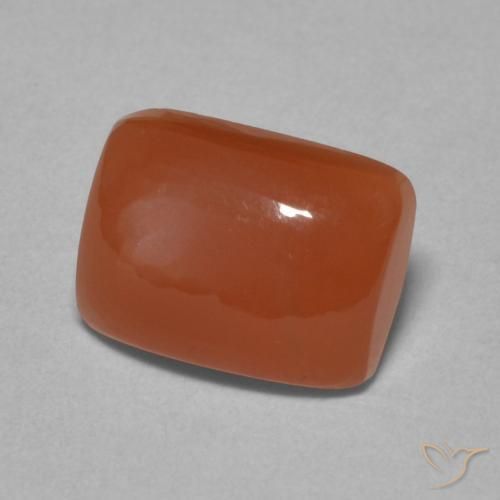Piedra de Luna Naranja rojizo natural de 2.33 ct, Forma Cojín, Translúcido