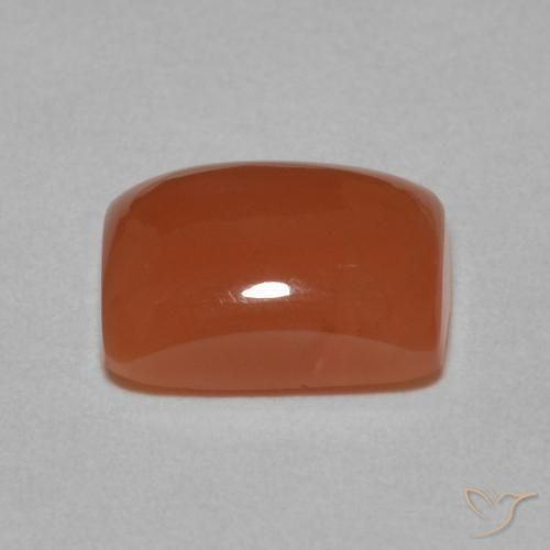 Piedra de Luna Naranja rojizo natural de 2.33 ct, Forma Cojín, Translúcido