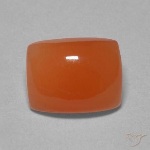 2.39ct Natural Naranja rojizo Piedra de Luna, Forma Cojín, Translúcido