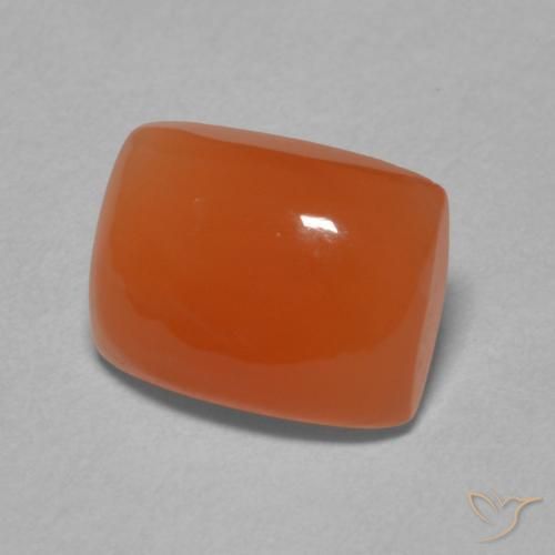 Piedra de Luna Naranja rojizo natural de 2.39 ct, Forma Cojín, Translúcido