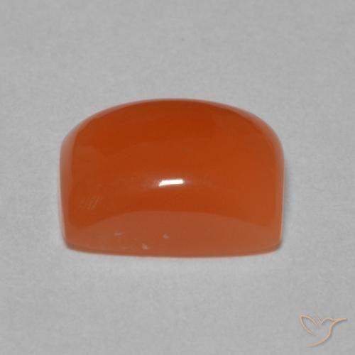 Piedra de Luna Naranja rojizo natural de 2.39 ct, Forma Cojín, Translúcido