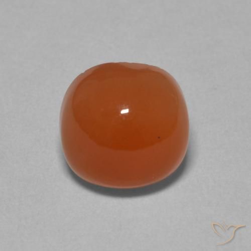 2.20ct Natural Naranja rojizo Piedra de Luna, Forma Cojín, Translúcido