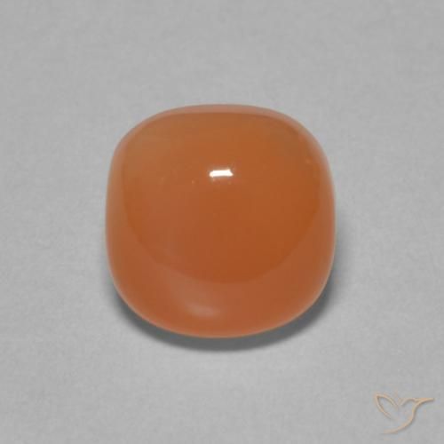 2.37ct Natural Naranja medio Piedra de Luna, Forma Cojín, Translúcido