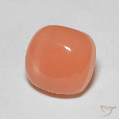 Piedra de Luna Naranja cantaloupe natural de 2.32 ct, Forma Cojín, Translúcido