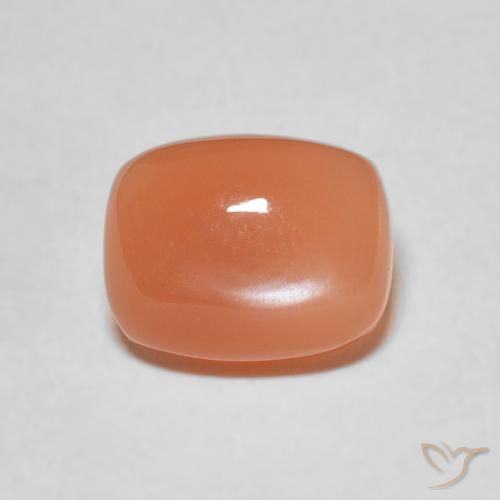 2.11ct Natural Naranja durazno Piedra de Luna, Forma Cojín, Translúcido