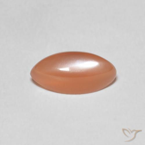 1.27ct Natural Naranja durazno Piedra de Luna, Marquesa, Translúcido