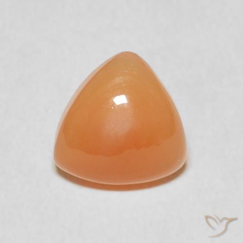 1.60ct Natural Naranja cantaloupe Piedra de Luna, Trillón, Translúcido