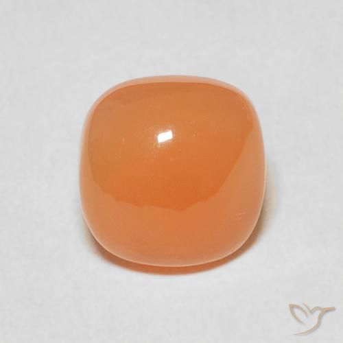 2.06ct Natural Naranja durazno Piedra de Luna, Forma Cojín, Translúcido