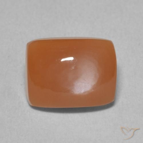 2.25ct Natural Naranja oscuro Piedra de Luna, Forma Cojín, Translúcido