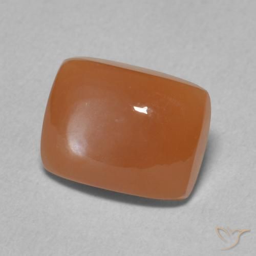 Piedra de Luna Naranja oscuro natural de 2.25 ct, Forma Cojín, Translúcido