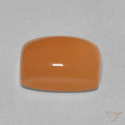 Piedra de Luna Naranja medio natural de 2.47 ct, Forma Cojín, Translúcido