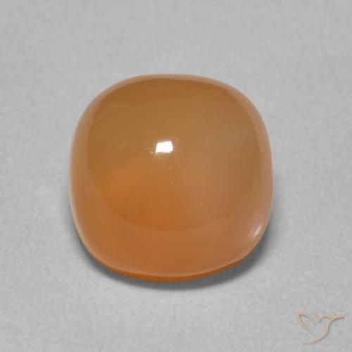 2.35ct Natural Naranja rojizo Piedra de Luna, Forma Cojín, Translúcido