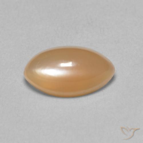 1.61ct Natural Naranja durazno Piedra de Luna, Marquesa, Translúcido
