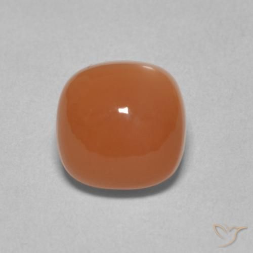 2.66ct Natural Naranja rojizo Piedra de Luna, Forma Cojín, Translúcido