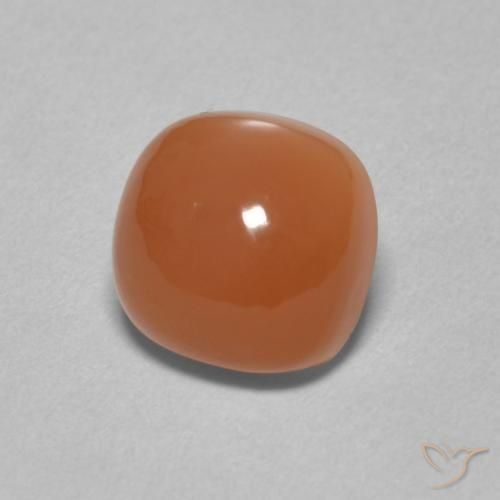 Piedra de Luna Naranja rojizo natural de 2.66 ct, Forma Cojín, Translúcido