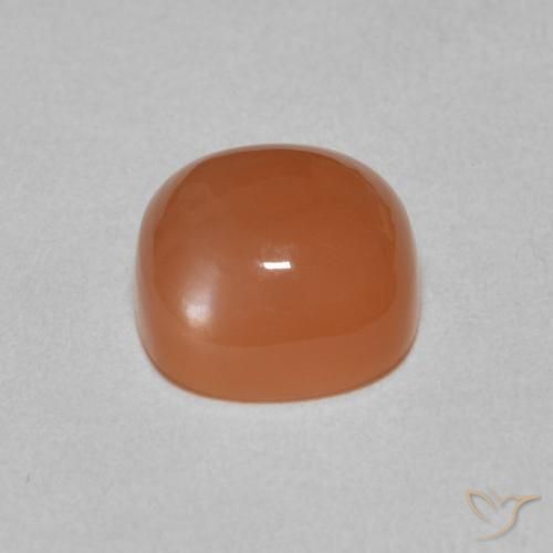 Piedra de Luna Naranja rojizo natural de 2.66 ct, Forma Cojín, Translúcido