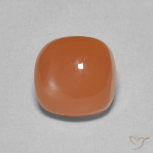 2.60ct Natural Naranja rojizo Piedra de Luna, Forma Cojín, Translúcido