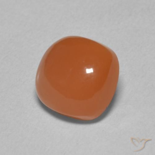 Piedra de Luna Naranja rojizo natural de 2.60 ct, Forma Cojín, Translúcido