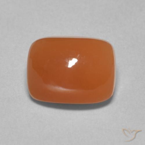 2.69ct Natural Naranja rojizo Piedra de Luna, Forma Cojín, Translúcido