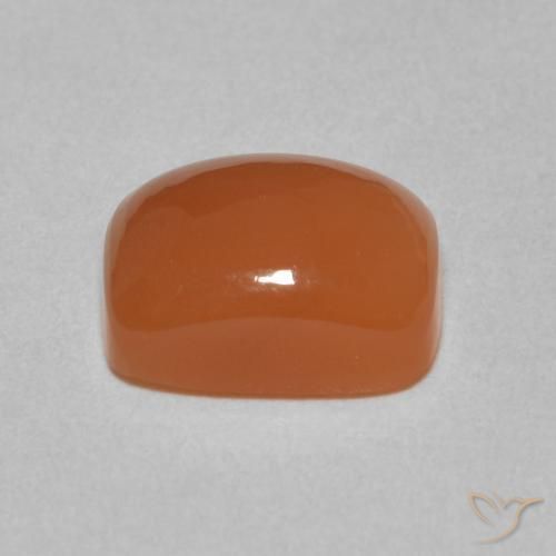 Piedra de Luna Naranja rojizo natural de 2.69 ct, Forma Cojín, Translúcido