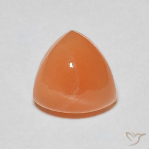 1.93ct Natural Naranja melocotón vívido Piedra de Luna, Trillón, Translúcido