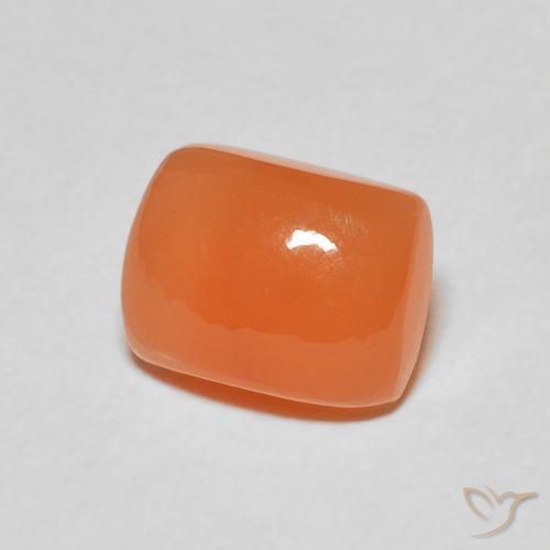 Piedra de Luna Naranja oscuro natural de 2.66 ct, Forma Cojín, Translúcido