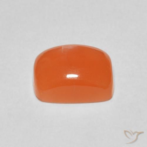 Piedra de Luna Naranja oscuro natural de 2.66 ct, Forma Cojín, Translúcido