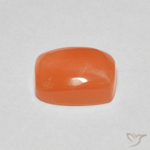 Piedra de Luna Naranja oscuro natural de 2.30 ct, Forma Cojín, Translúcido