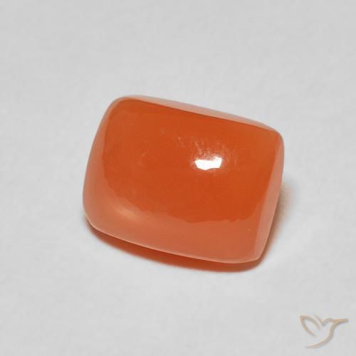 Piedra de Luna Naranja fuego natural de 2.54 ct, Forma Cojín, Translúcido