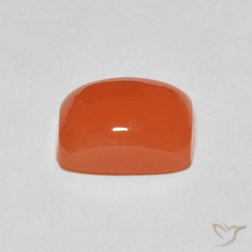 Piedra de Luna Naranja fuego natural de 2.54 ct, Forma Cojín, Translúcido