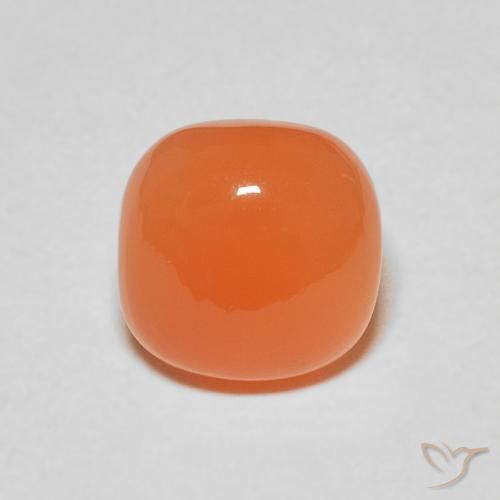 2.19ct Natural Naranja oscuro Piedra de Luna, Forma Cojín, Translúcido