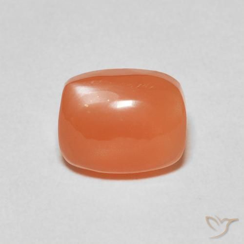 2.21ct Natural Naranja oscuro Piedra de Luna, Forma Cojín, Translúcido