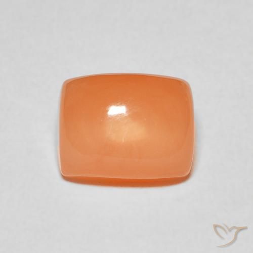 2.76ct Natural Naranja medio Piedra de Luna, Forma Cojín, Translúcido
