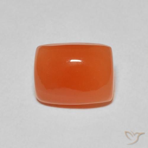 2.35ct Natural Naranja rojizo oscuro Piedra de Luna, Forma Cojín, Translúcido