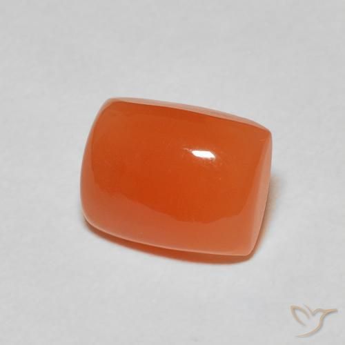 Piedra de Luna Naranja rojizo oscuro natural de 2.35 ct, Forma Cojín, Translúcido