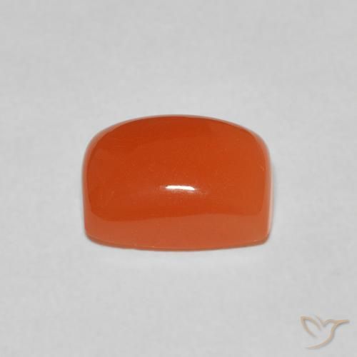 Piedra de Luna Naranja rojizo oscuro natural de 2.35 ct, Forma Cojín, Translúcido