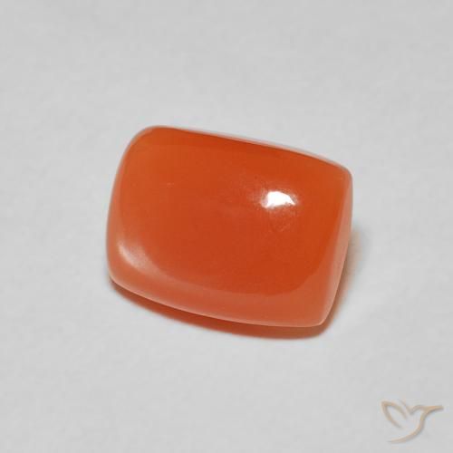 Piedra de Luna Naranja intenso natural de 2.06 ct, Forma Cojín, Translúcido