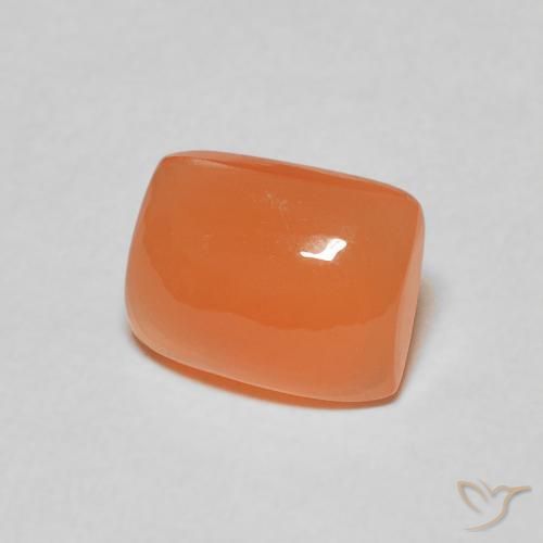Piedra de Luna Naranja rojizo natural de 2.19 ct, Forma Cojín, Translúcido